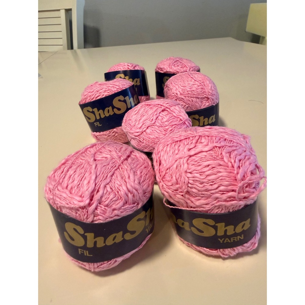 ShaSha Flamme Rustique Pink 100% Cotton Yarn 7 Skeins 50g 160yds‎ Each Lot